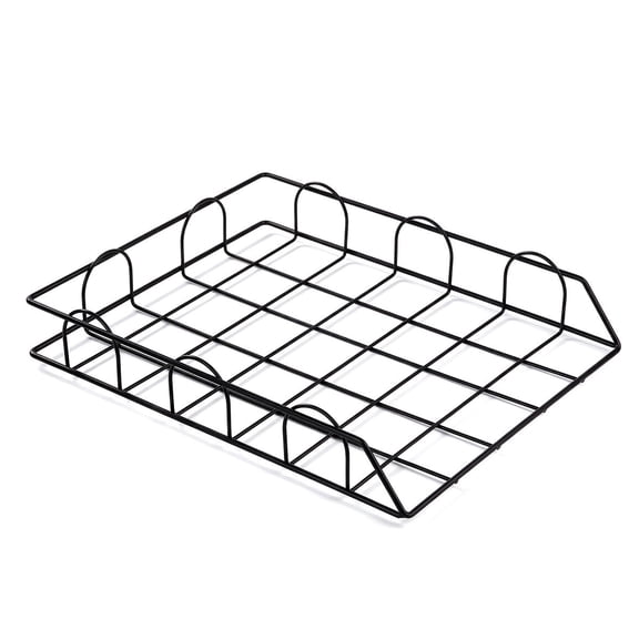 Fmbmuo Metal Desktop Document Tray, A4 Letter Size Stackable Paper Organizer, Decorative Office Desk File Holder for Letters Notebooks