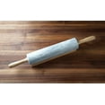 thumbnail image 3 of Polished Marble Rolling Pin with Wooden Cradle, 10-Inch Barrel, White, 3 of 4