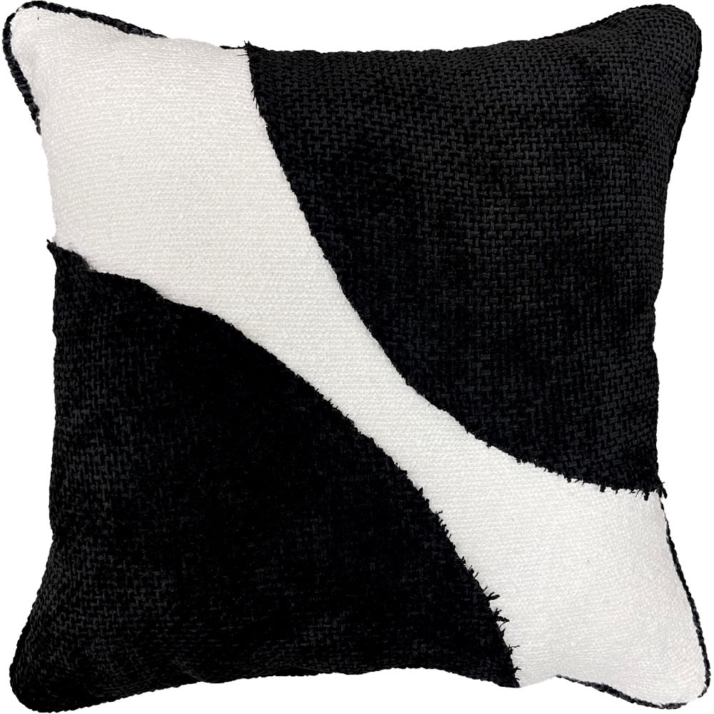 Mainstays MYOP Highway Black Decorative Pillow, Striped Accent Cushion