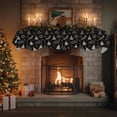 thumbnail image 4 of Christmas Tree Fireplace Mantle Scarf, Winter Xmas Pine Leaf Snowflake Black Mantel Cover Table Runner for Home Living Room Door Window, Indoor Outdoor Holiday Party Decor 17" x 60", 4 of 8