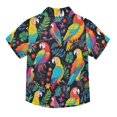 thumbnail image 2 of Dailycode Small Short Sleeve Button Down Shirts Colorful Parrot Bird and Leaf Casual Shirt 3-10 Years, 2 of 9