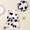 thumbnail image 4 of REDARER Girls Cow Print Tankini Set, Ruffle Two Piece Swimsuit with Matching Swim Cap,18-24 Months, 4 of 4