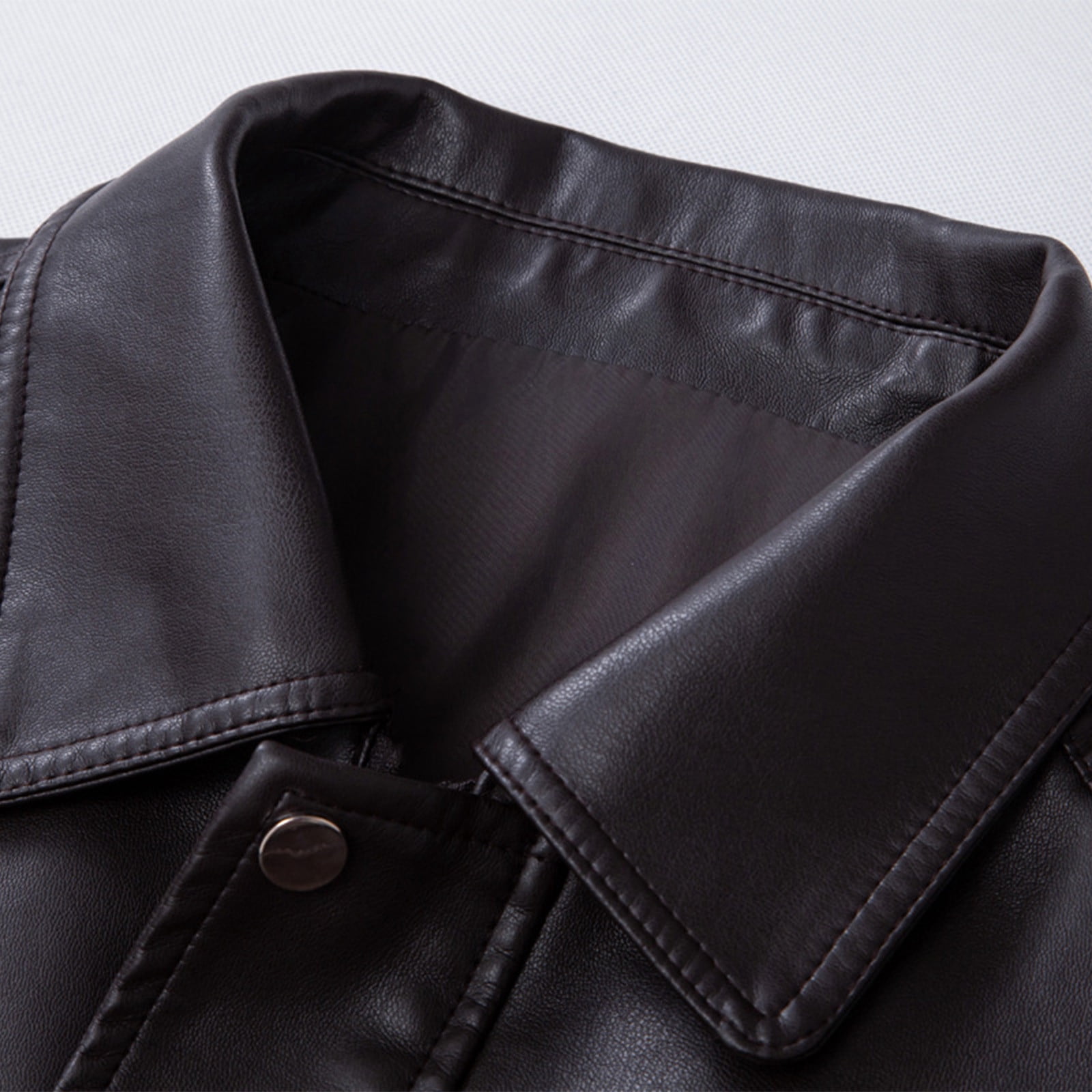 Mens Leather Jacket Full Zip Motorcycle Jackets Long Sleeve Retro Bomber Jackets Waterproof Lapel Collar Windbreak Coat Padded Waterproof Baseball Coat Fall Winter Warm Outwears