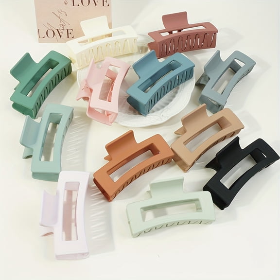 2-Pack Strong Hold Hair Claw Clips, Non-Slip Large Jaw Hair Clips, Durable All-Day Hold Hair Accessories for Thick Curly Fine Hair, Stylish Hair Clips for Women