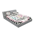 thumbnail image 2 of Ambesonne Saying Fitted Sheet & Pillow Sham Set, Think Thoughts Message, Full, Multicolor, 2 of 2