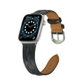 thumbnail image 6 of TECH CIRCLE Bands for Apple Watch Band 38mm 40mm 41mm Women Men Genuine Leather Replacement Bands Metal Buckle for Apple Watch SE Series 9 8 7 6 5 4 3 2 1,Black, 6 of 6