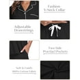 thumbnail image 5 of MAYFISH 100% Cotton Pajama Sets for Women Short Sleeve Sleepwear Button Down Pjs Summer 2 Piece Lounge Sets S-XXL(Black, X-Large), 5 of 6
