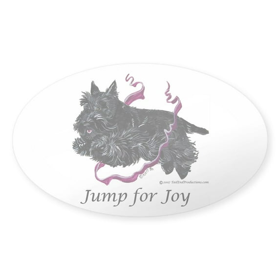 CafePress - Jump For Joy Scottie Oval Sticker - Sticker (Oval)