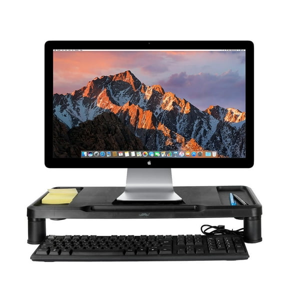 Ergonomic Height Adjustable Monitor Stand Riser with Keyboard Storage Space for Home and Office