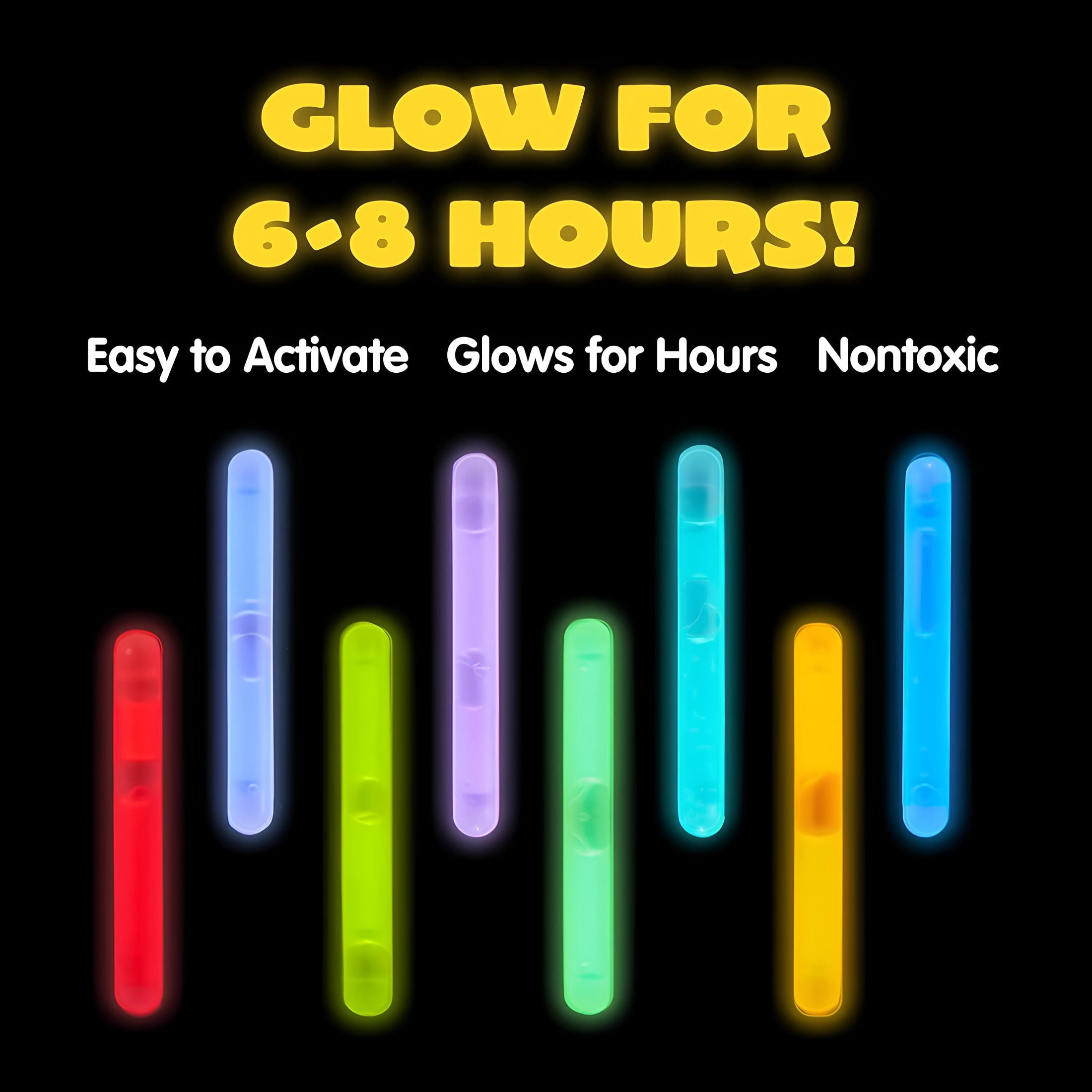 CYFW 400 Mini Glow Sticks(1.7"),8 Colors,Glow in the Dark for Easter Eggs,Party Favors,Easter Basket Stuffer,Weddings,Classroom Decorations,Prizes