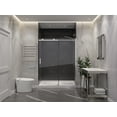 thumbnail image 3 of Rhodes Series 45-48"W x 76"H Sliding Frameless Shower Door in Brushed Nickel with Tsunami Guard Tempered Glass, 3 of 10