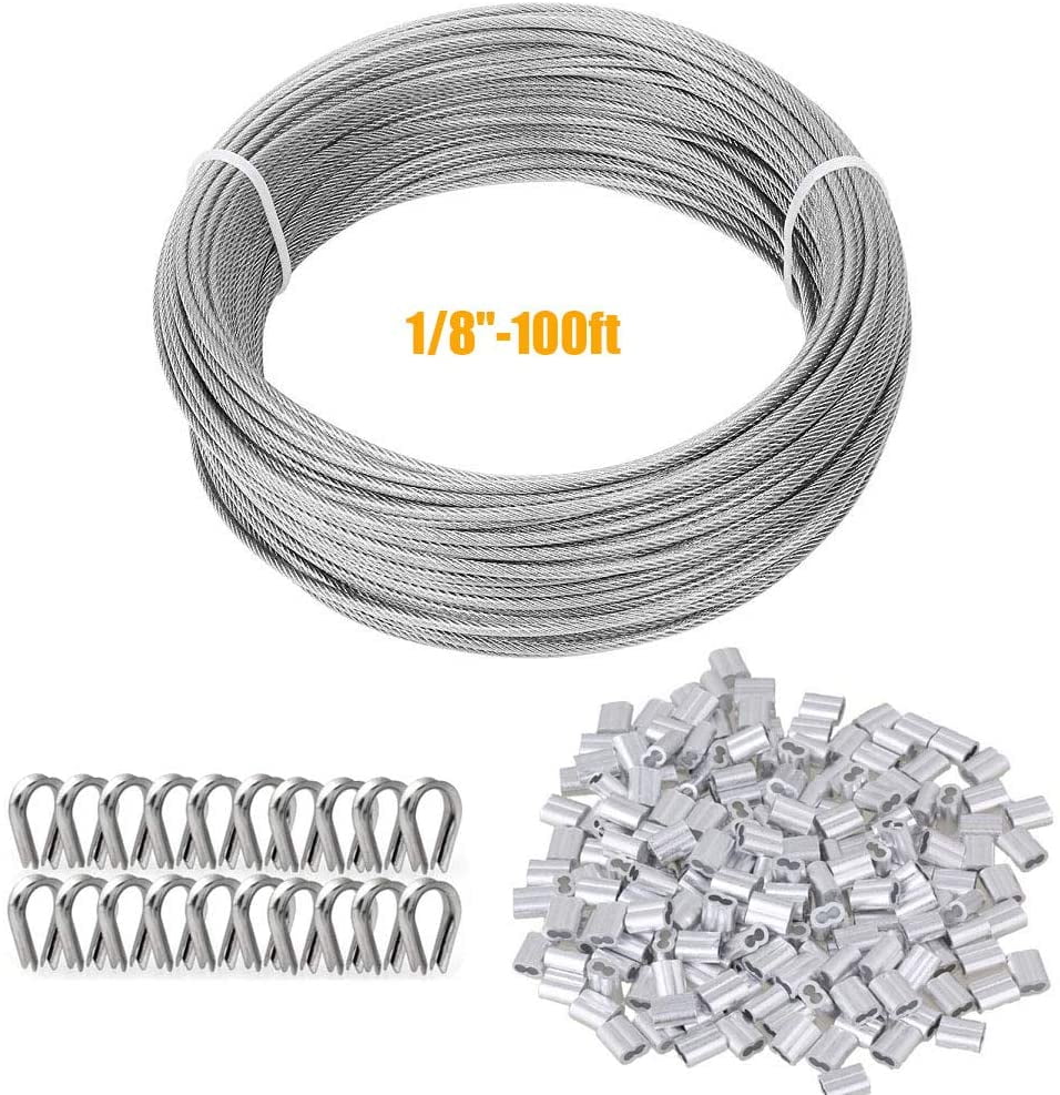 3/32" Diameter Wire Rope Cable 50 PCS M3 304 Stainless Steel Thimble For 1/8" 