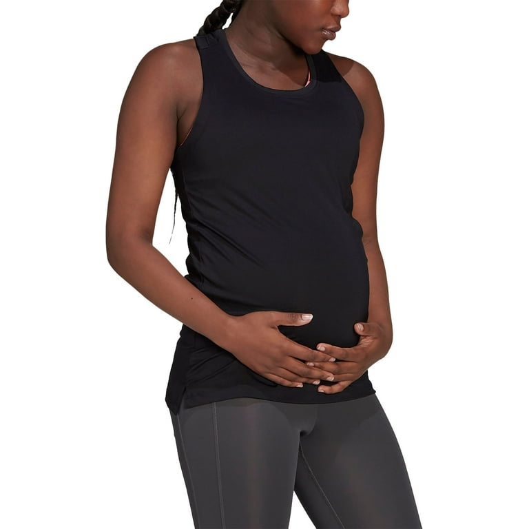 adidas Women's AEROREADY Primegreen Designed 2 Move Sport Maternity Tank  Top, Black/White, XL