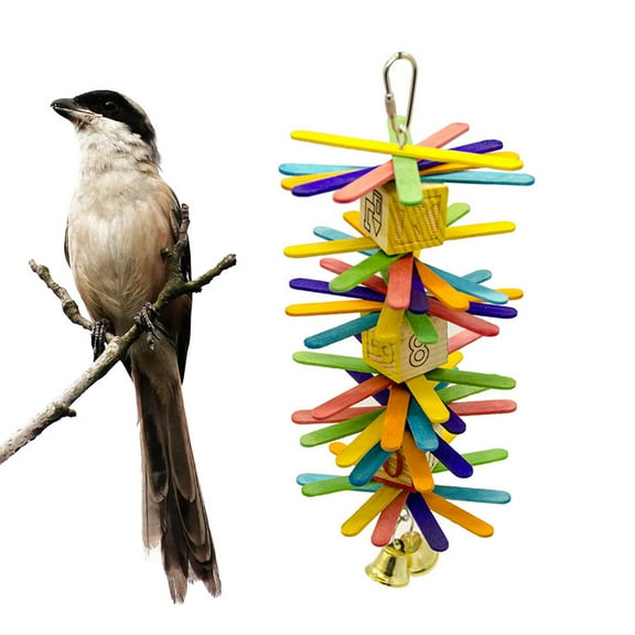 Soimiss Wooden Bird Toys for Pet Parrots and Small Birds Made of Material Multi 6.3x3.1 Inches