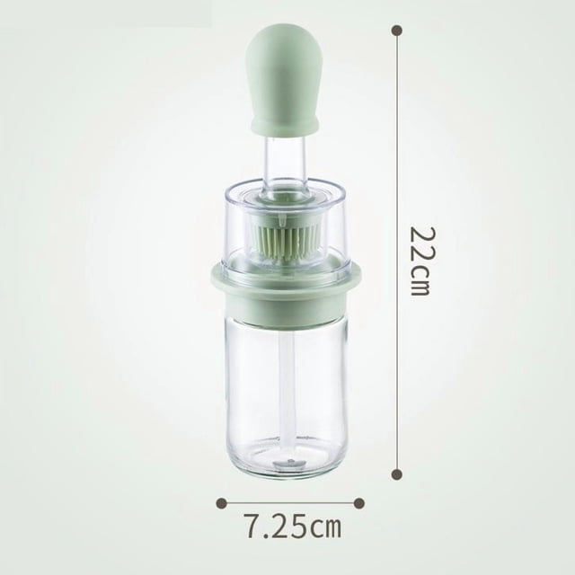 Cepillo de aceite de silicona dos en uno con botella de aceite de 180 ml: perfecto for cocinar y asar