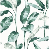 NuWallpaper 216-in by 20.5-in Banana Leaf Teal Peel and Stick Wallpaper