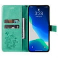 thumbnail image 6 of Dteck Wallet Case for Apple iPhone 14 Pro Max, for Women with Card Holder Butterfly Embossed Flip Kickstand PU Leather Magnetic Protective Cover with Lanyard, Green, 6 of 7