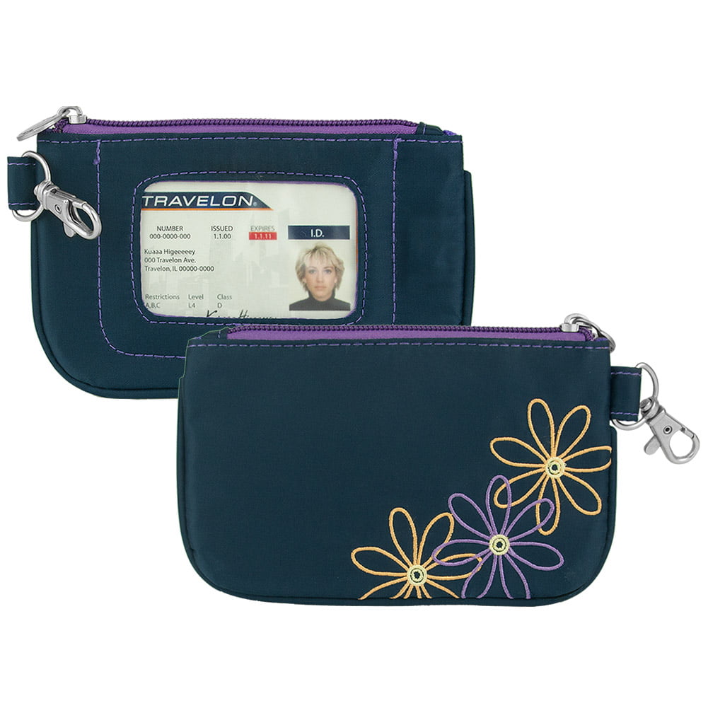 Rainbow Bird Daisy Flower Wallet for Women Leather Zipper Phone Coin Purse