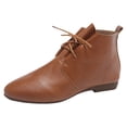 thumbnail image 1 of Wyzesi Bottines pour Femmes Largeur Large Printemps Pas Dames Rétro Bout Pointu Plat Lacets Bottines Western Bottes Courtes Bottes d'Hiver pour Femmes, 1 of 9