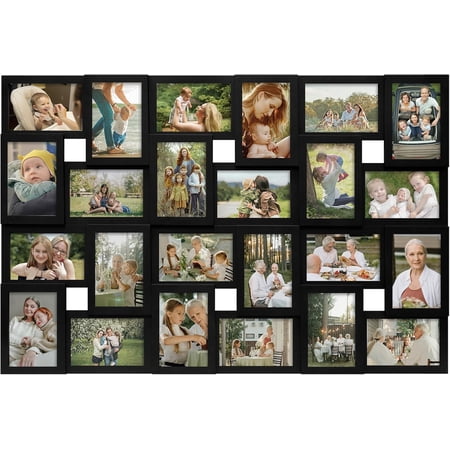 Collage Picture Frames for Wall 24 Slots, Reunion Friends Family Memory Large Photo Frame Selfie Gallery Puzzle Collage Wall Hanging for 4x6 Photo