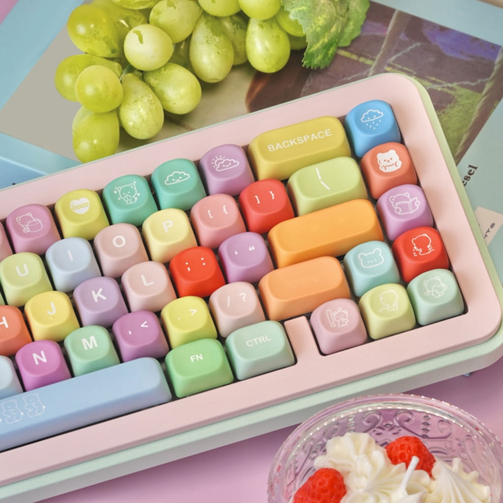 132Key Dyes Sublimated PBT Colorful Keycap Set For MX Mechanical Keyboards MOA Profile AntiShine