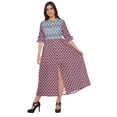 thumbnail image 1 of Moomaya Printed Kurta Summer Wear Ladies Kurti Front Slit Tunic Tops Women, 1 of 5
