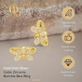 thumbnail image 6 of 14k Gold Over Silver Cubic Zirconia CZ Bumble Bee Ring, 6 of 8