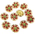 thumbnail image 2 of 10 botones de aleación de flores con de imitación, botones de vástago, adornos para decoración, costura, manualidades, 25mm Soledad Botones del rhinestone, 2 of 7