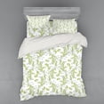 thumbnail image 2 of Ambesonne Paisley Bedding Set 3 Pcs, Old Leaf Swirl Floral, Twin XL, Green Black White, 2 of 3
