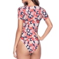 thumbnail image 4 of Gaeub Japanese Cherry Blossoms Women'S Short Sleeve One Piece Swimsuit Sexy High-Waisted Bodysuit For Swimming, Beach, Sports - Xx-Large, 4 of 9