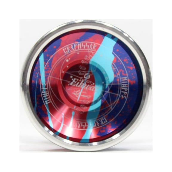 C3yoyodesign Eihwaz Yo-Yo - Bi-Metal - William Chow Signature YoYo (Blue/Red Splash with Silver Ring)