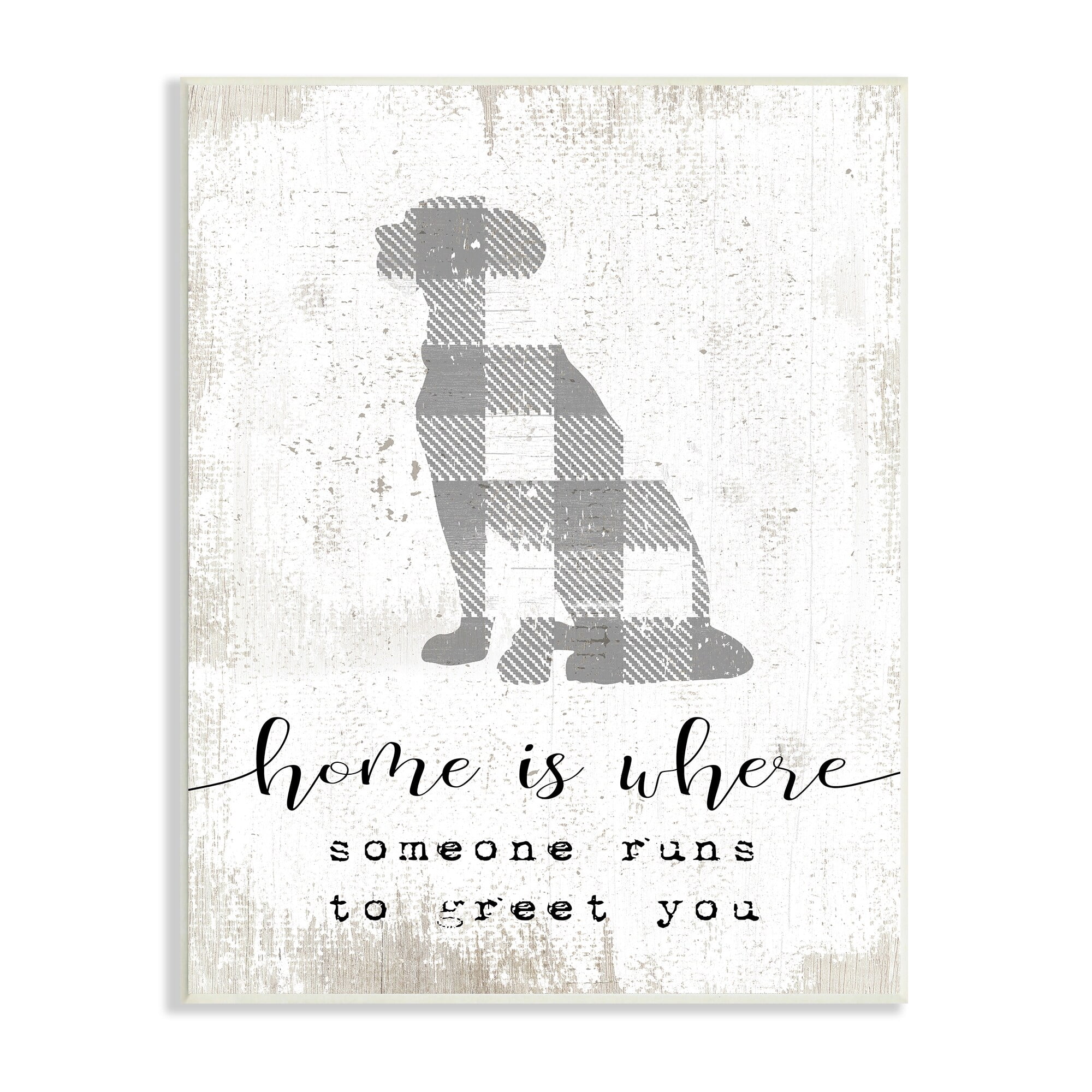 Stupell Industries Where Someone Runs to Greet You Dog Phrase, 13 x 19,Design by Daphne Polselli