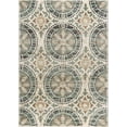 thumbnail image 3 of Transitional 5x8 Area Rug (5'3'' x 7'3'') Mediterranean Tile Ivory, Seafoam Living Room Easy to Clean, 3 of 8