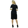 thumbnail image 3 of Bimba Women's Black Short Sleeve Collar Neck Bodycon Tshirt Dress Formal Wear, 3 of 9