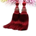 thumbnail image 3 of EeaseCA 2 Pcs Décoration de Maison de Luxe Clips de Rideau Accessoires Ceinture Suspendue Sangle de Rideau Boule Boucle à Nœud (Rouge Violacé), 3 of 8