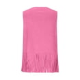 thumbnail image 4 of UAMVSH Womens Vest Tassel Open Front Suede Cardigan Lightweight Casual Sleeveless Cropped Jacket Vintage Western Outfits, 4 of 7