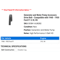 thumbnail image 2 of Generator and Water Pump Accessory Drive Belt - Compatible with 1948 - 1950 Ford F1 3.9L V8 1949, 2 of 2