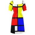 thumbnail image 6 of Mondrian style art deco design in basic colors Sleeveless Dress evening dresses women, 6 of 7