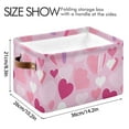 thumbnail image 3 of Love Hearts in Valentine Storage Basket Large Foldable Storage Bin Laundry Baskets Toys Box Book Foldable Organizer Bag 14.2x10.2x8.3 Inches 1 PC, 3 of 8