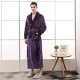 thumbnail image 3 of Womens Mens Fleece Robe Soft Plush Bathrobe Long Warm, 3 of 6