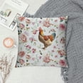 thumbnail image 2 of Orinice Flowers Chicken Graphic Decorative Cushion Throw Pillow Cover for Home Sofa Car Bedroom, Short Plush 1PC 12x12in, 2 of 5