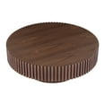 thumbnail image 6 of 35.5" Round Coffee Table, Modern Drum Fluted Design with Solid Wood Veneer, Compact Living Room Side Table for Apartments, Walnut Finish, 6 of 8