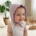 thumbnail image 2 of TFEOQRY Toddler Baby Bonnet Hat Ruffled Edge Breathable Cotton Adjustable Strap UV Protection Summer Sun Hat, 2 of 6