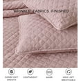 thumbnail image 6 of Chezmoi Collection Pucker 3-Piece Queen Size Bedspread Coverlet Set , Crinkle Textured Diamond Bedding Cover Quilt Set, Woodrose, 6 of 7