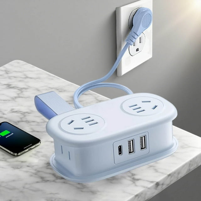 BotaniNest Five In One Power Strip With USB Ports,Extension Cord Surge Protector Power Strip,Portable For Travel USB Smart Charging Meeting The Needs Of Various Devices