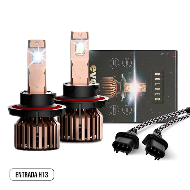 Luces Led para Auto - EVOLUM - Modelo Golden 22,000 lúmenes - Resistencia al Agua - Haz de luz Perfecto (H13)