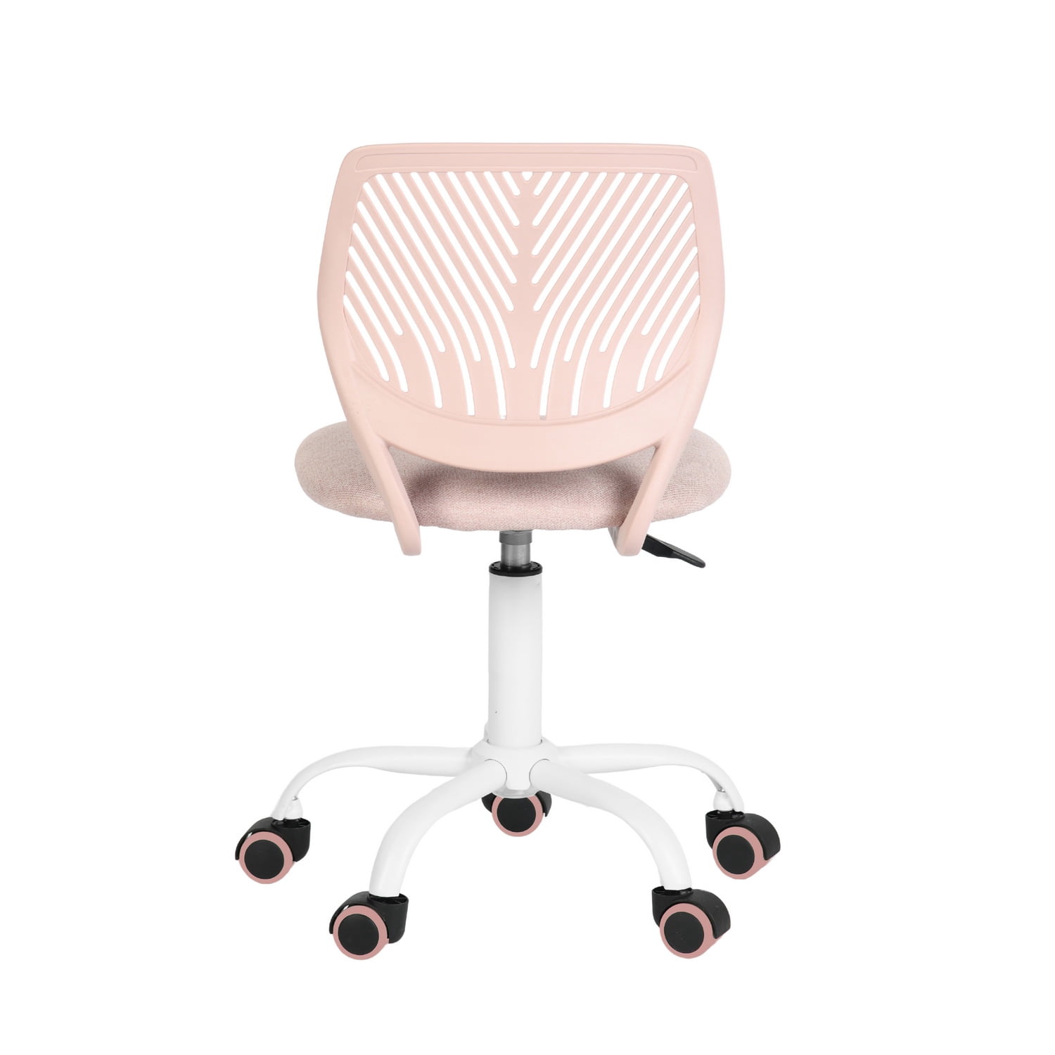 Adjustable Office Chair with Rolling Wheels, Ergonomic Desk Chair Rotating Seat and Comfortable Backrest for Home & Office, Pink