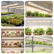 DONGPAI T5 16.8 LED Grow Lights 4 Pack, 5000K Full Spectrum LED Plant Light Strips for Indoor Plants with V-Shaped Reflector, End-to-End Connectable for Seed Starting, Shelves and Greenhouse