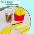thumbnail image 4 of French Fries Shape Silicone Ice Cube Tray 7 Pcs Set, Funny Long Thin Strips Ice Molds for Summer Whiskey Juice Coffee Narrow Mouth Glass Cups Cool Block Mold, 4 of 5