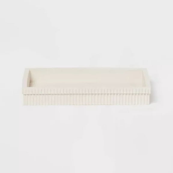 Ribbed Bath Tray White